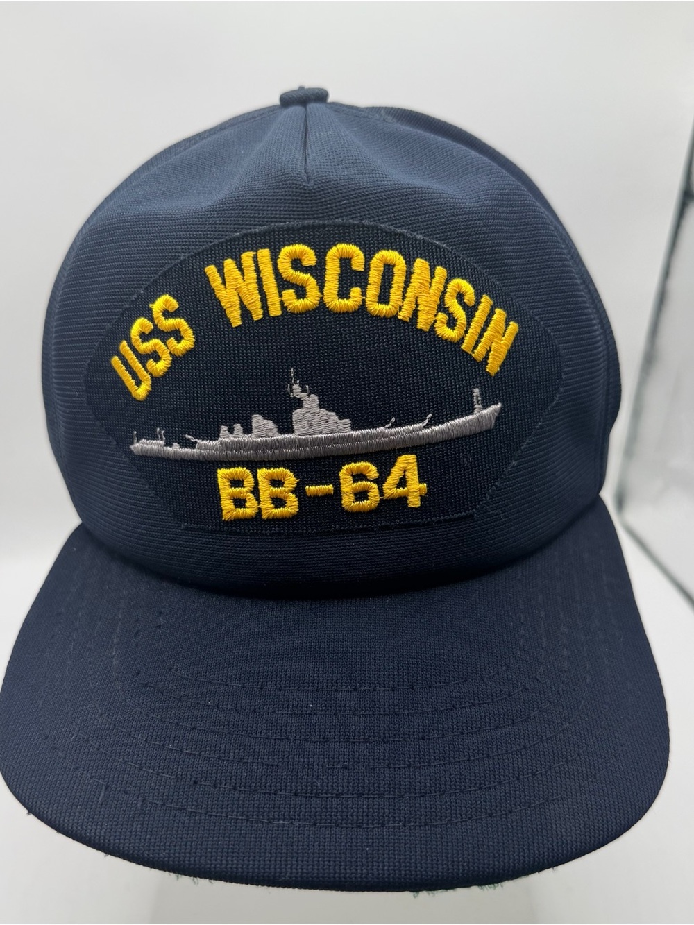 USS Wisconsin BB-64 Navy Blue Embroidered Baseball Cap